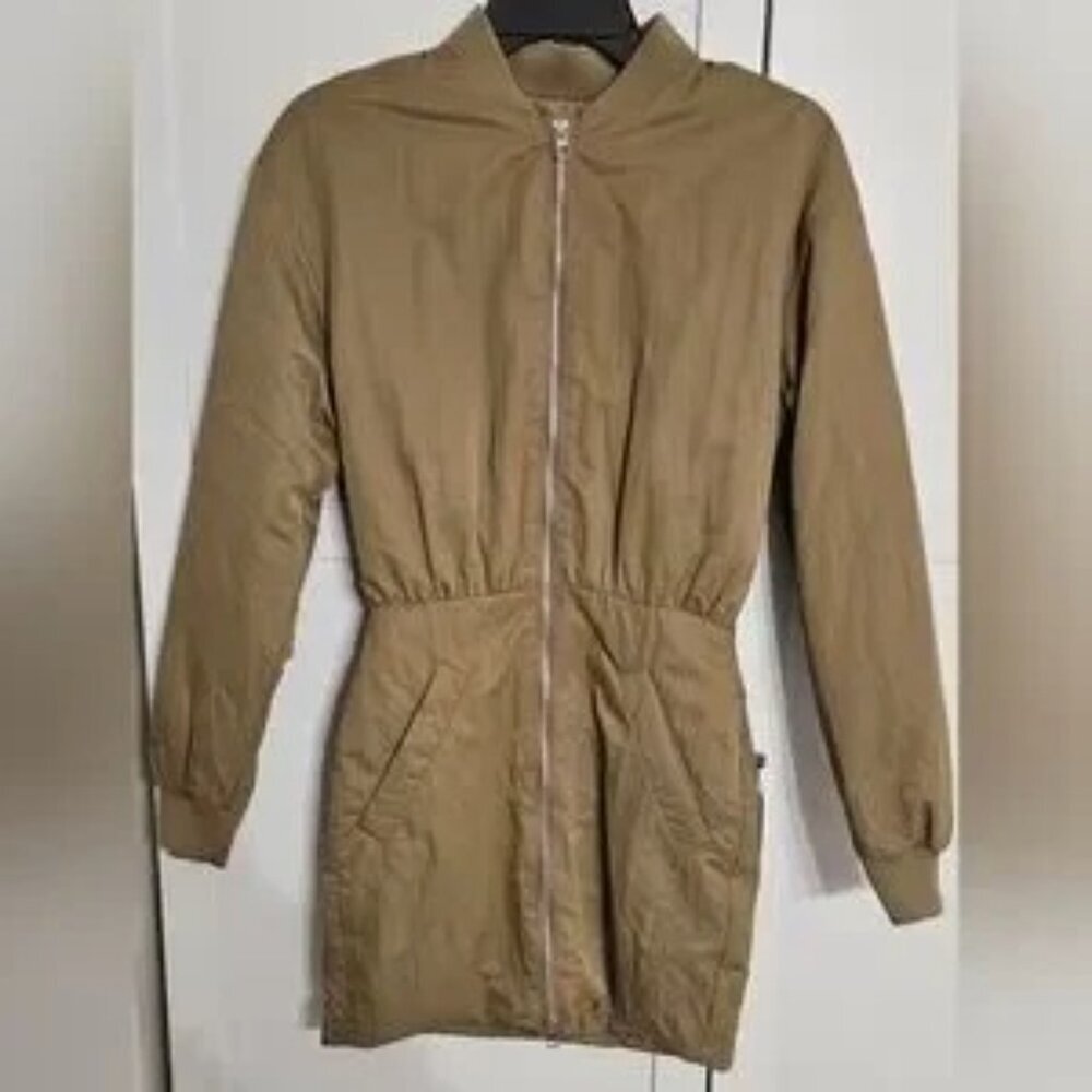 Zara NWT Puff Bomber Full Zip Mini Dress XS MINIMALIST QUIET FLEX MODERN COUTURE - Picture 9 of 17